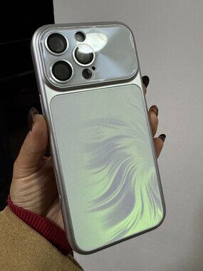 Dreamy Iridescent Silver Satin Case